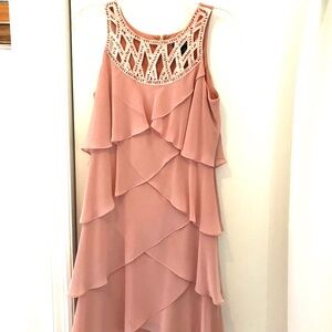 Pink Flowy Cocktail Dress, Size 8, Worn Once